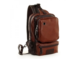 Mochila De Cuero De Alta Calidad Para Hombre Color Sólido, Diseño Casual Con Cremallera, Ventilada Y Detalles De Costura Automotriz Marrón