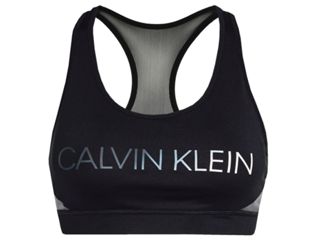 Sujetador Suporte de Mujer para Deporte CALVIN KLEIN Medium Lana Negro (L)
