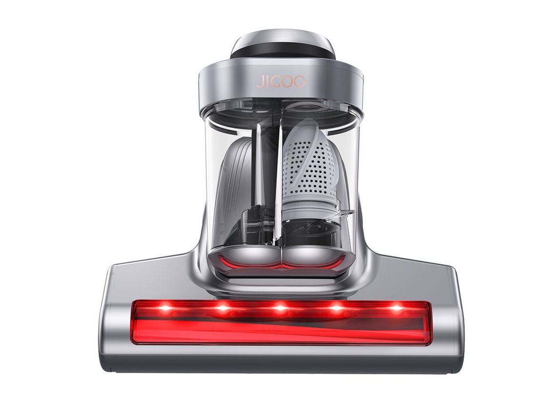 Aspirador De Colchones Antiácaros Jigoo J300 Pro Aspiradora De Mano Potente Con Luz Uv Para Sofás Camas Doble Depósito 550w