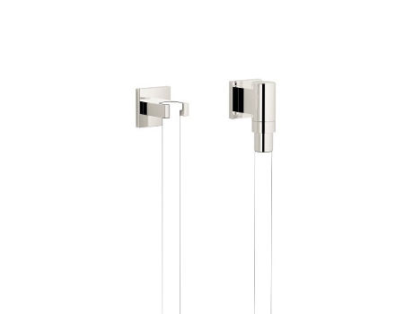 DORNBRACHT Performing WaterTube Kneipp codo de conexión a la pared con soporte para manguera, con roseta simple, 27822979, Color: de platino