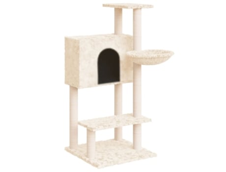 vidaXL Rascador para gatos con postes de sisal crema 108,5 cm
