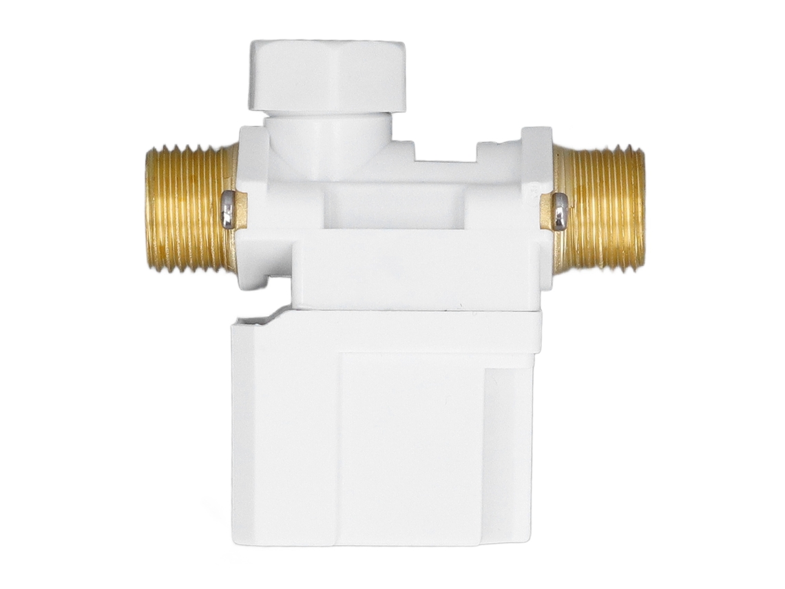 Válvula solenoide elétrica com rosca macho G1/2 para dispensador de água, máquina de lavar louça e máquina de lavar roupa, entrada de água DC12V.