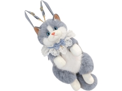 Mochila de peluche con forma de gato, bonita y moderna, bolso elegante con estampado animal, para niñas.