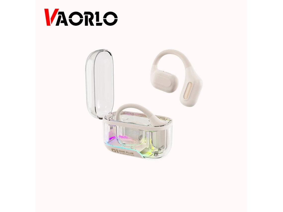 Auriculares Inalámbricos Bluetooth 5.3 Hifi De Conductor De Aire (beige) Con Micrófono.