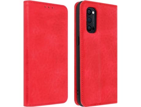 Funda Oppo Reno 4 Pro AVIZAR Tarjetero Vintage Rojo