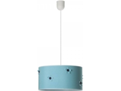 Lámpara de Techo FABRILAMP Boton (Azul Claro - E27 - Máx. 60W - Metal - Tela)