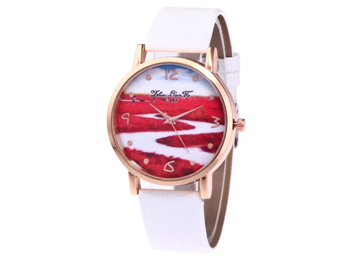 Reloj De Pulsera De Aleación Para Mujer Con Dial Redondo Analógico De Cuarzo Blanco