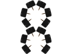 Juego 12 Patas Muebles Plástico Negro, Redondas 40x25 Mm,