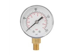 Manômetro De Pressão 0-160 Psi 0-11 Bar Para Água, Ar E Óleo, Entrada Base Npt 1/8''