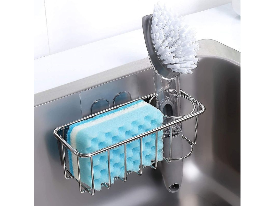 Soporte Para Esponja Compatible Con Accesorios De Fregadero - Acero Inoxidable 304, 2 En 1, Anti-morado, Sin Orificio