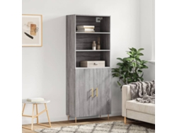 Aparador Alto Madera Contrachapada Gris Sonoma 69,5x34x180 Cm