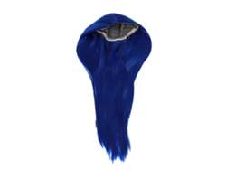 Peluca De Pelo Largo Recto Con Partición Central - Azul Joya