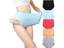 Braguitas Posparto De Algodón De Talle Alto Para Mujer, Paquete De 5 Unidades.