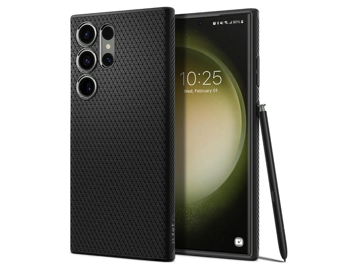 Funda para Samsung Galaxy S23 Ultra SPIGEN Piel Sintética Negro