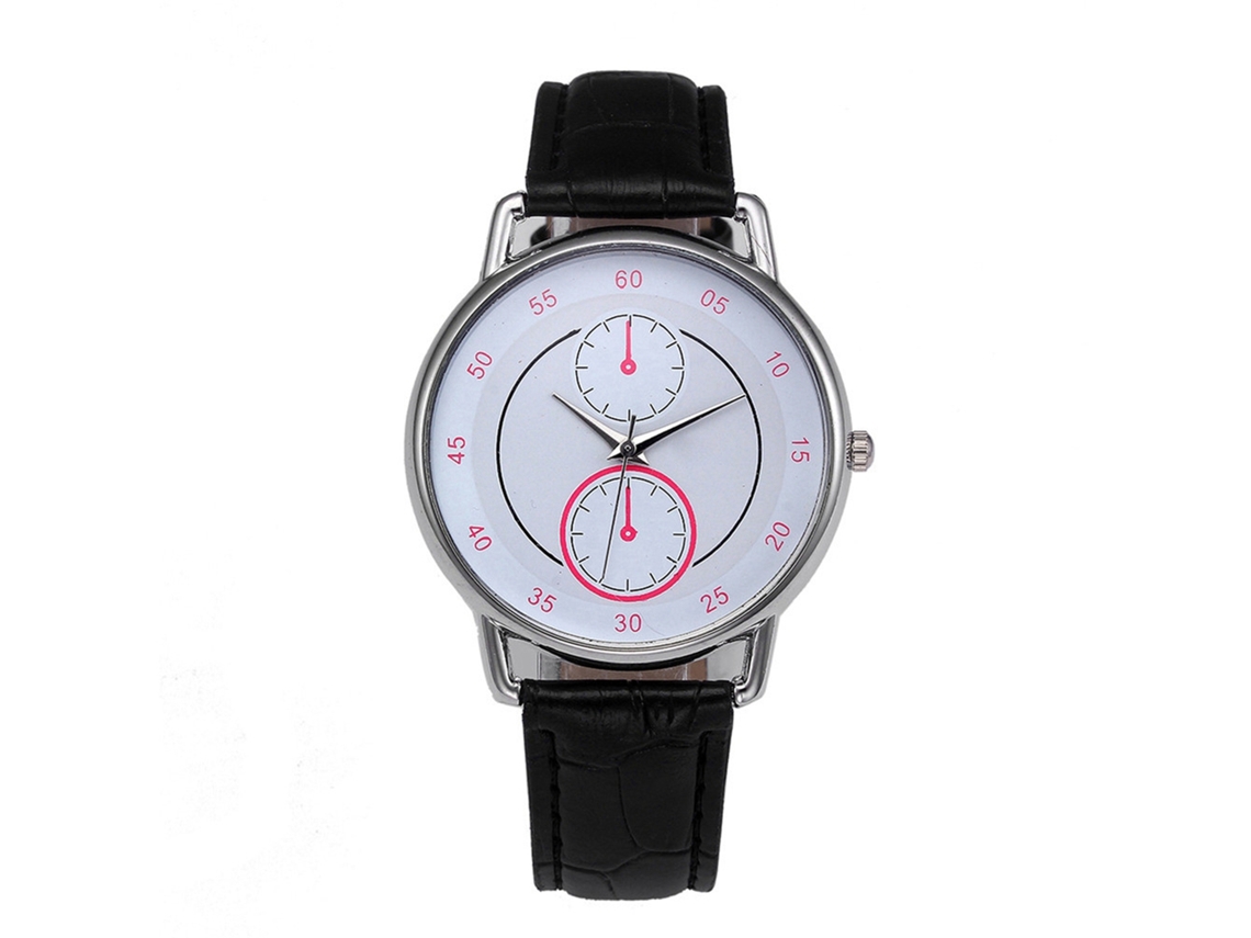 Reloj De Cuarzo Unisex Con Correa Ajustable, Diseño Simple Y Moderno (rosa, Negro)