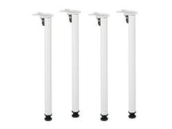 Pernas De Mesa Relaxdays, Conjunto De 4, Axd: 71 X 5 Cm, Dobráveis, Para Mesa De Jantar Ou Secretária, Ferro, Branco