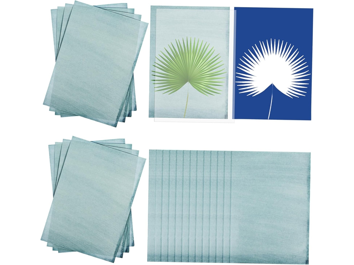 32 Hojas De Papel Cianotipo Para Impresión Activada Por Luz Solar. Materiales Para Manualidades.