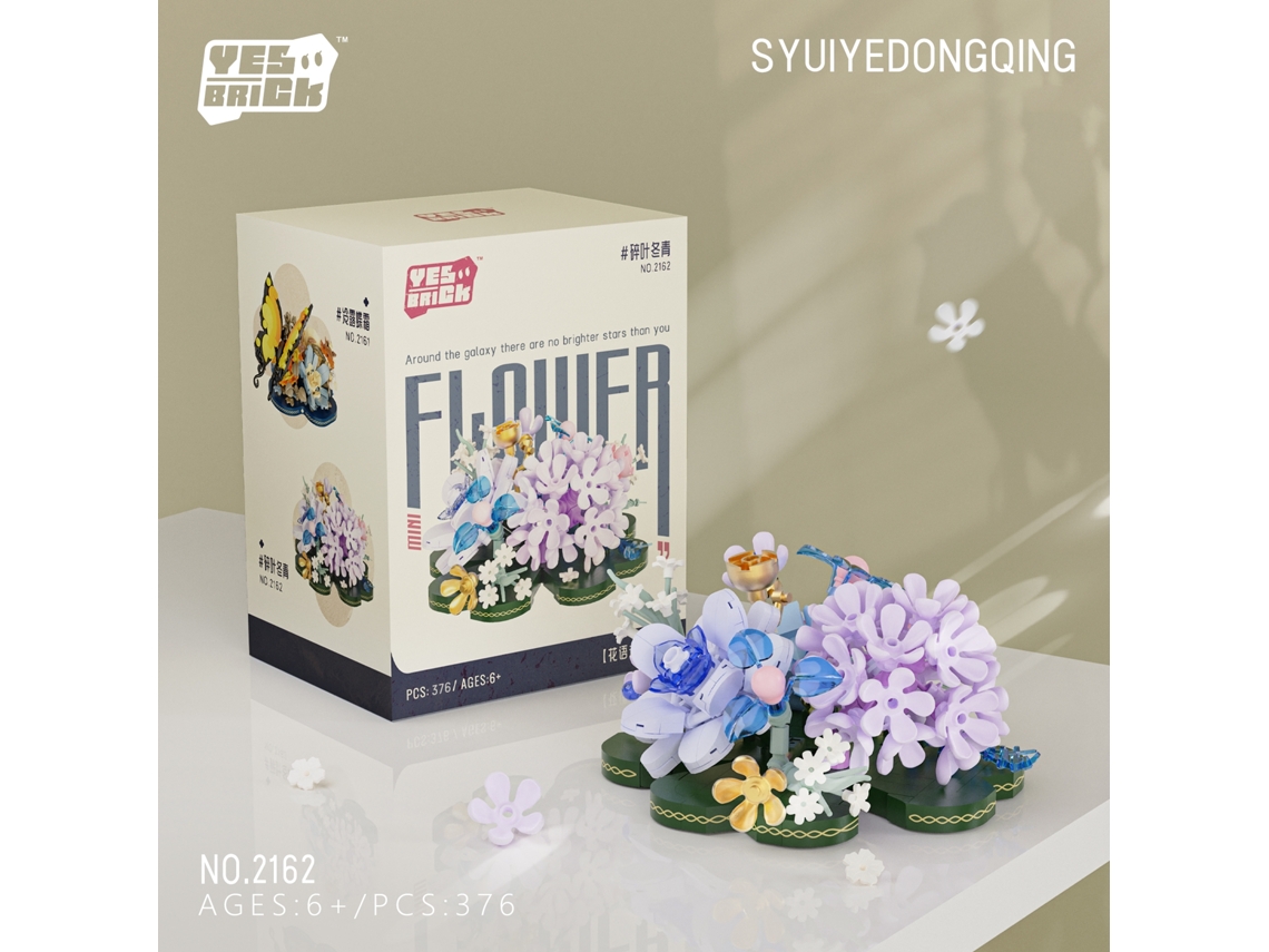 Ramo de flores, minibloques de construcción, decoración del hogar DIY, colección botánica Aeuzwr