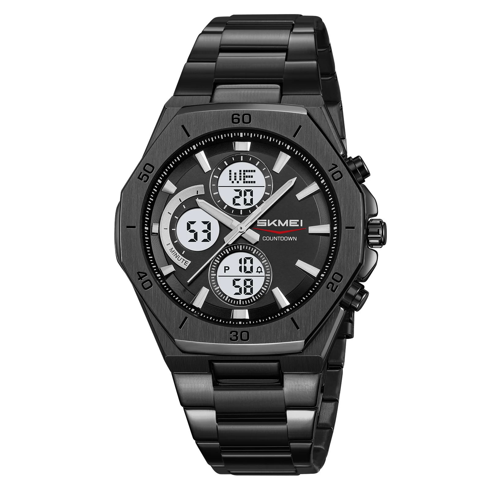 Reloj De Hombre (blanco Y Negro), Movimiento Digital, Multifuncional, Retroiluminación El, Resistencia Al Agua De 30 Metros.