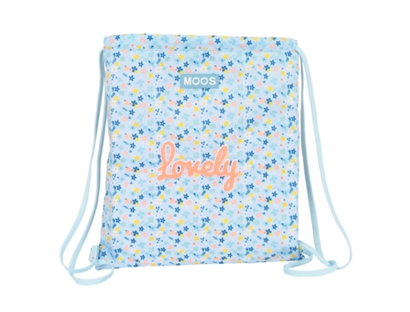 Mochila de Bolsas Con Cables Moo Azul Claro de Color Azul Claro 35 x 40 x 1 cm