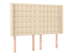 Maison Exclusive - Cabecero Con Orejas De Tela Color Crema 147x16x118/128 Cm