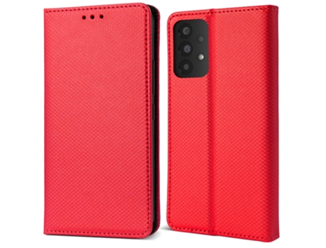 Funda Flip MOOZY para Samsung A53 5G en rojo - Funda tipo cartera magnética inteligente con soporte y compartimentos para tarjetas.