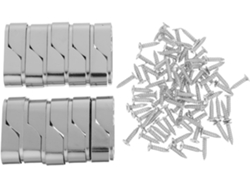 Soporte Pared Barra Montaje Metal Niquelado Juego 20 Piezas Accesorios Resistentes Armarios Vestidores Ropa