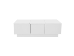 Mesa de centro Mobrio de aglomerado blanco con 2 cajones y 2 cómodas