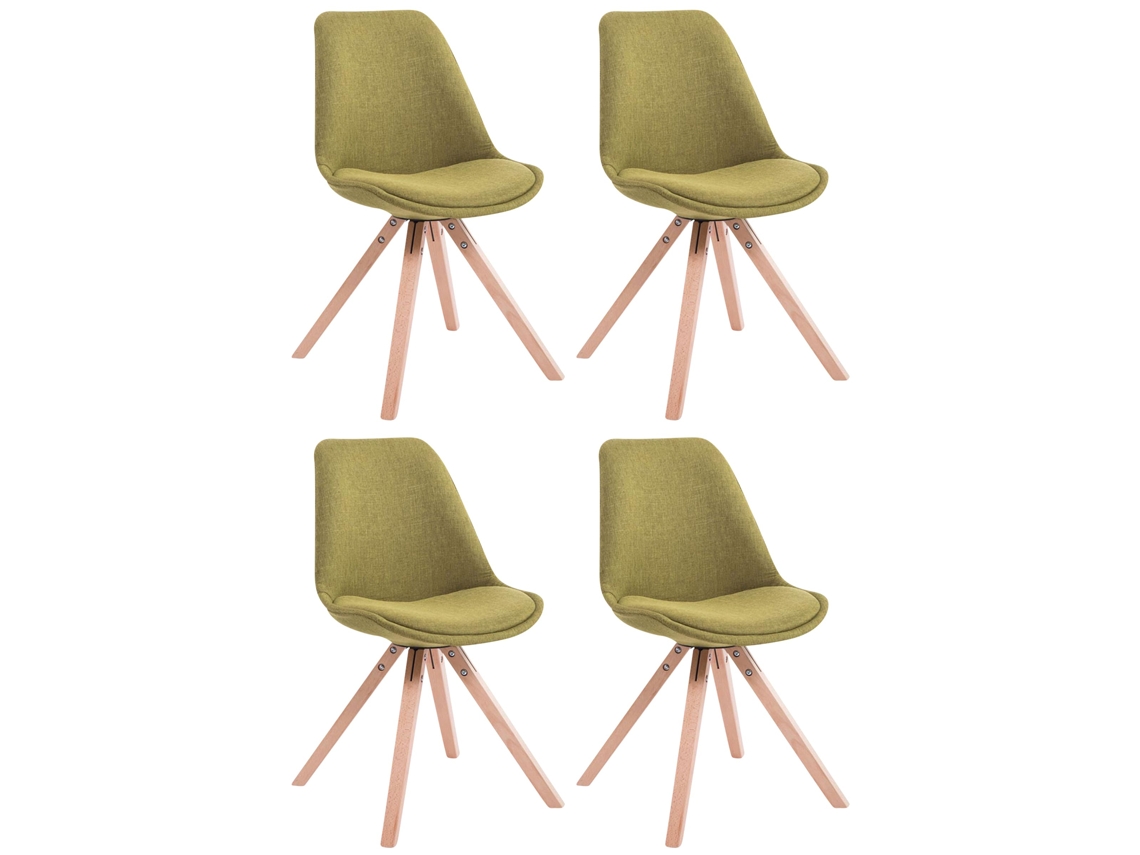 Juego de 4 sillas para invitados Toulouse Square tela verde/natura CLP