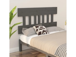 Cabecero De Cama Madera Maciza De Pino Gris 203,5x3x81 Cm