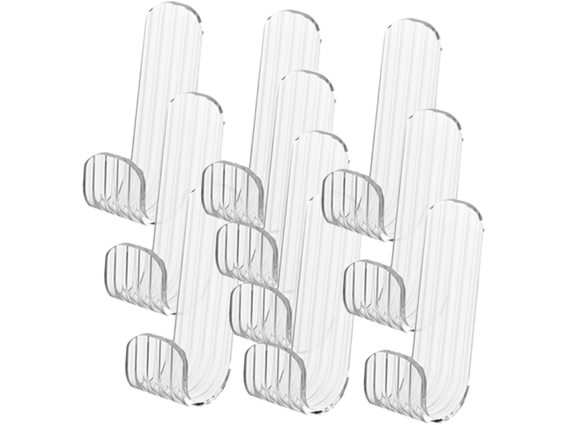 Juego De 12 Ganchos De Pared Transparentes Para Toallas Y Llaves, No Requiere Taladrar.