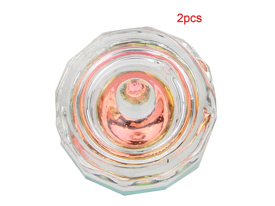 Rebe-2 Peças Copo De Vidro Para Unhas Artísticas Recipiente De Líquido Acrílico Armazenamento Decoração 12 Lados