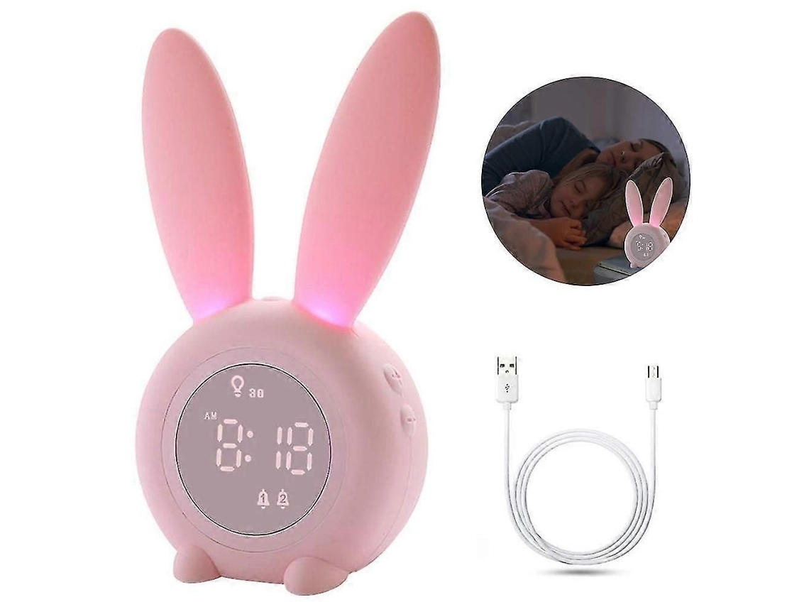 Despertador Infantil Para Crianças, Luzes Noturnas Infantis, 5 Toques, Calendário Com Temperatura, Controle Por Toque E Função Soneca. Recarregável.