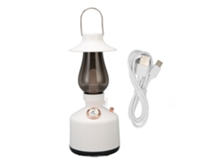 Lâmpada De Mesa Com Alto-falante Bluetooth Retro Dimmável Efeito De Luz Ambiente De Velas Para Quarto Branco