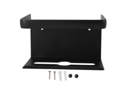 Portavasos de pared para papel higiénico, mueble de baño de aluminio, color negro