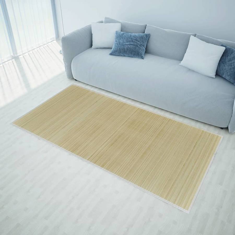 Alfombra Vidaxl Liso rectangular beige 200 cm de natural 80