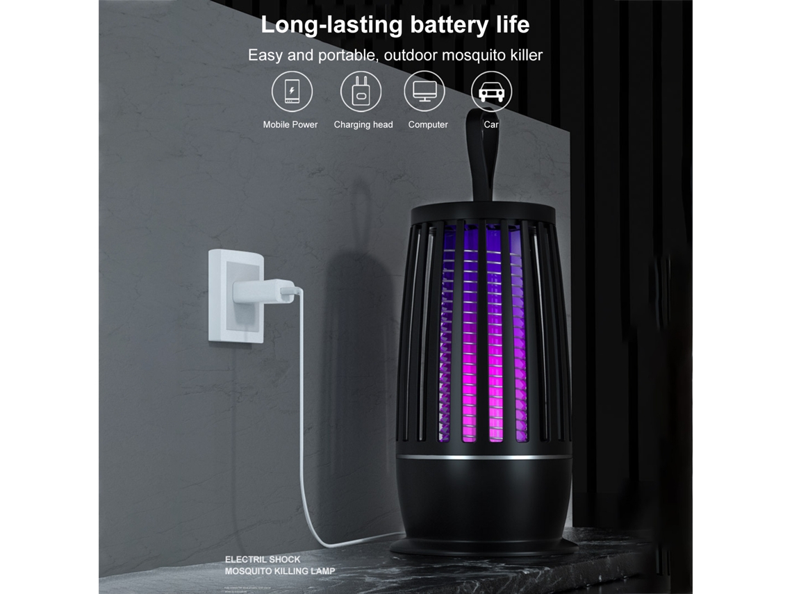 2026-lámpara Mosquito Killer Eléctrica Usb Recargable 2 En 1 Luz Uv Insección Repelente Luz Nocturna Silenciosa Para Camping Hogar Interior Exterior