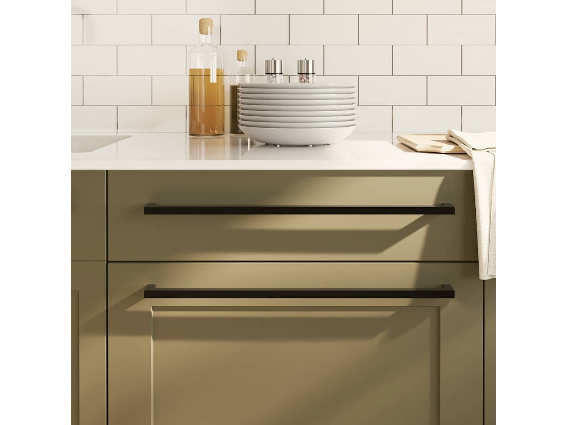 Tiradores para muebles (5 unidades, 480 mm, acero inoxidable, color negro) Wsd247890 Lovely Home