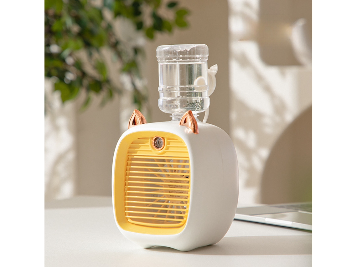 Ventilador de mesa USB con turbina de superficie y pulverizador para aire acondicionado Digitallab (amarillo)