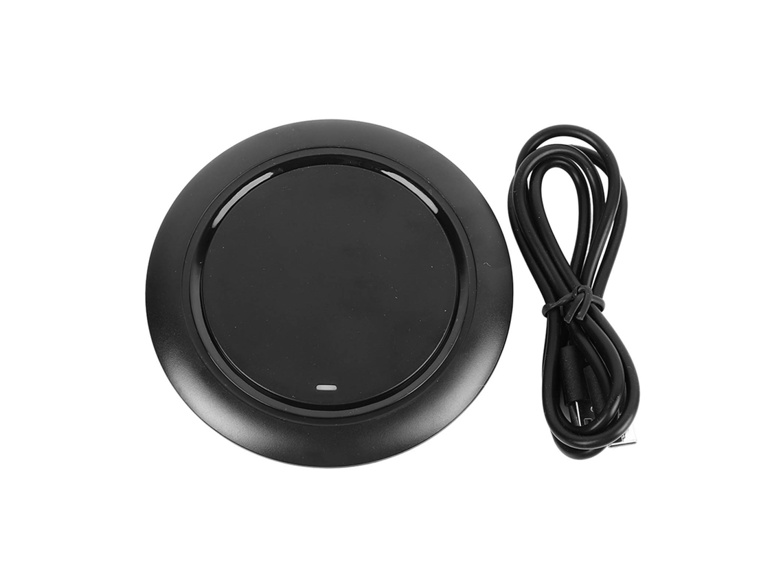 Cargador Inalámbrico Portátil De 15 W Para Escritorio, Redondo, Carga Rápida Para Teléfonos Móviles, Negro.