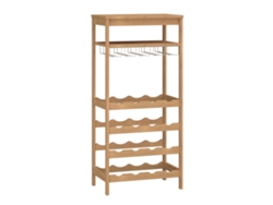 Estantería De Vino Fillby Con Portavasos Bambú 100x47x29cm - Natural [EN.CASA]