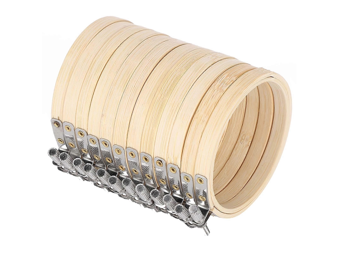 Bastidores De Bordado, 12 Unidades, Bastidores De Bambú Ajustables Para Punto De Cruz, Ideales Para Manualidades, Costura Y Bordado, Diámetro 9 Cm.