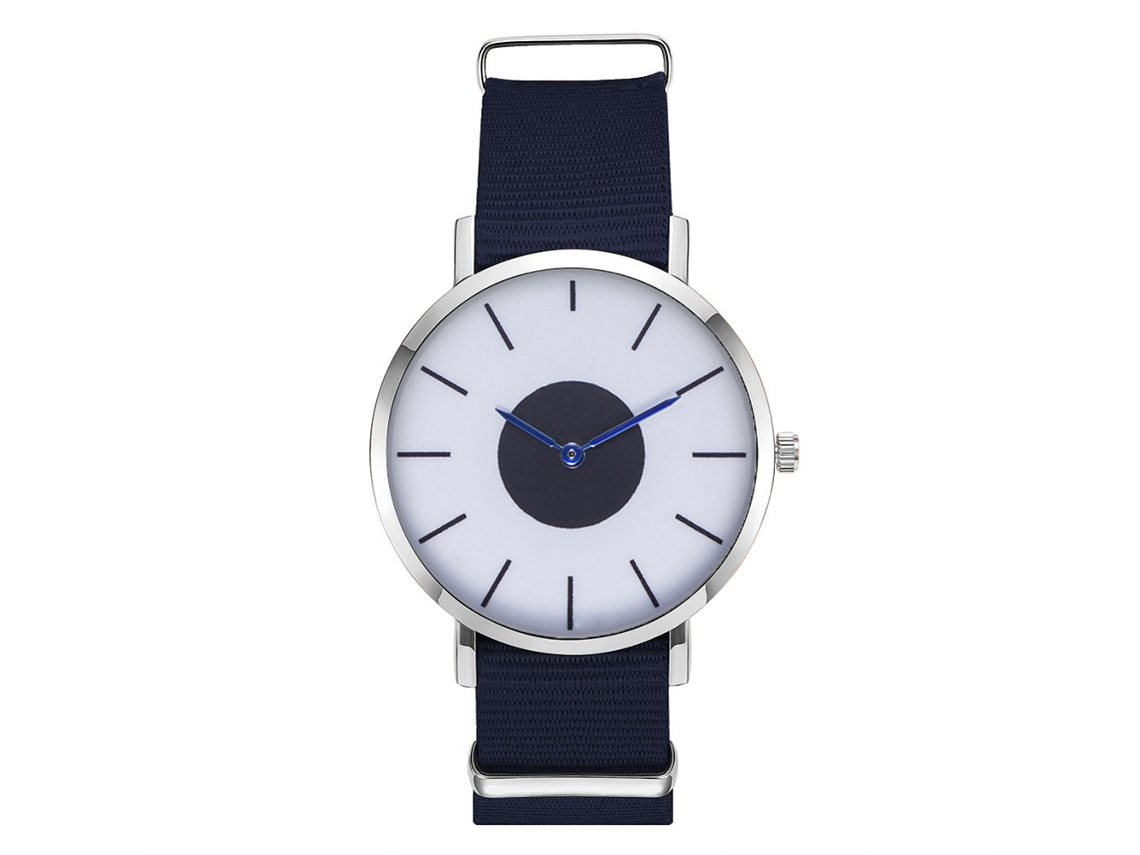 Reloj De Moda Para Hombre Zhoulianfa, Correa De Nailon, Esfera Redonda, Cuarzo, Azul Real.