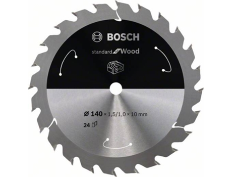 Disco de Sierra Circular BOSCH Standard para Madera Para Sierras a Batería 140x1.5/1x10 T24 para Sierras Circular Manuais