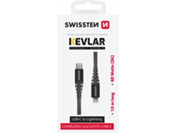 Cable SWISSTEN de aramida USB-C-Lightning  (1,5 m)