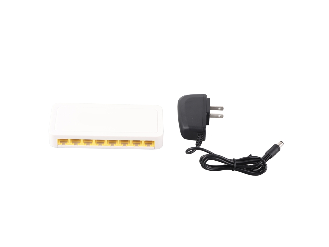 Conmutador Ethernet De 8 Puertos Plug And Play, Divisor Lan Rj45 Silencioso Para Oficina En Casa (enchufe Estadounidense)