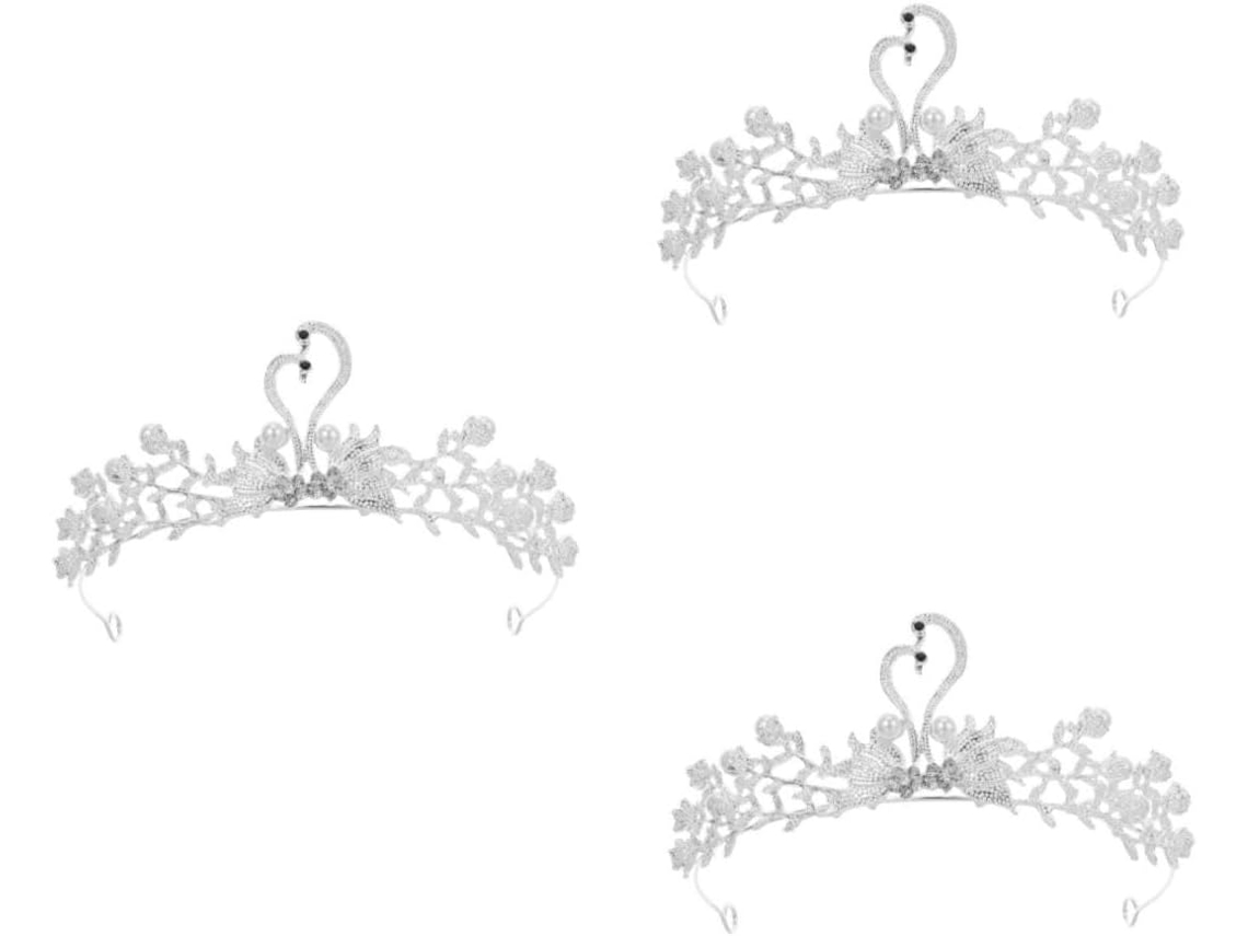 Conjunto De 3 Tocados De Novia Con Corona De Cisne Y Diamantes De Imitación Para Mujer.
