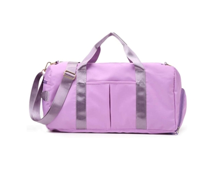 Bolsa De Deporte Para Gimnasio Para Mujeres O Hombres, Bolsa De Lona De Viaje Con Bolsillo Húmedo Y Compartimento Para Zapatos, Color Morado ZMDECQNA