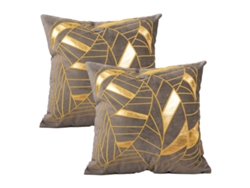 Juego De 2 Fundas De Almohada De Cuero A Rayas, 45,7 X 45,7 Cm