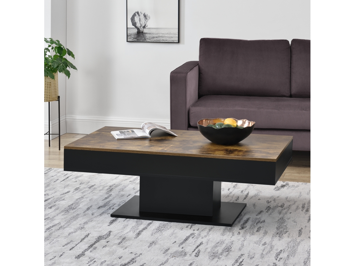 Mesa de Centro [EN.CASA] Lünen  (Marrón - Tablero Recubierto De Melamina - 40 x 110 x 60 cm)